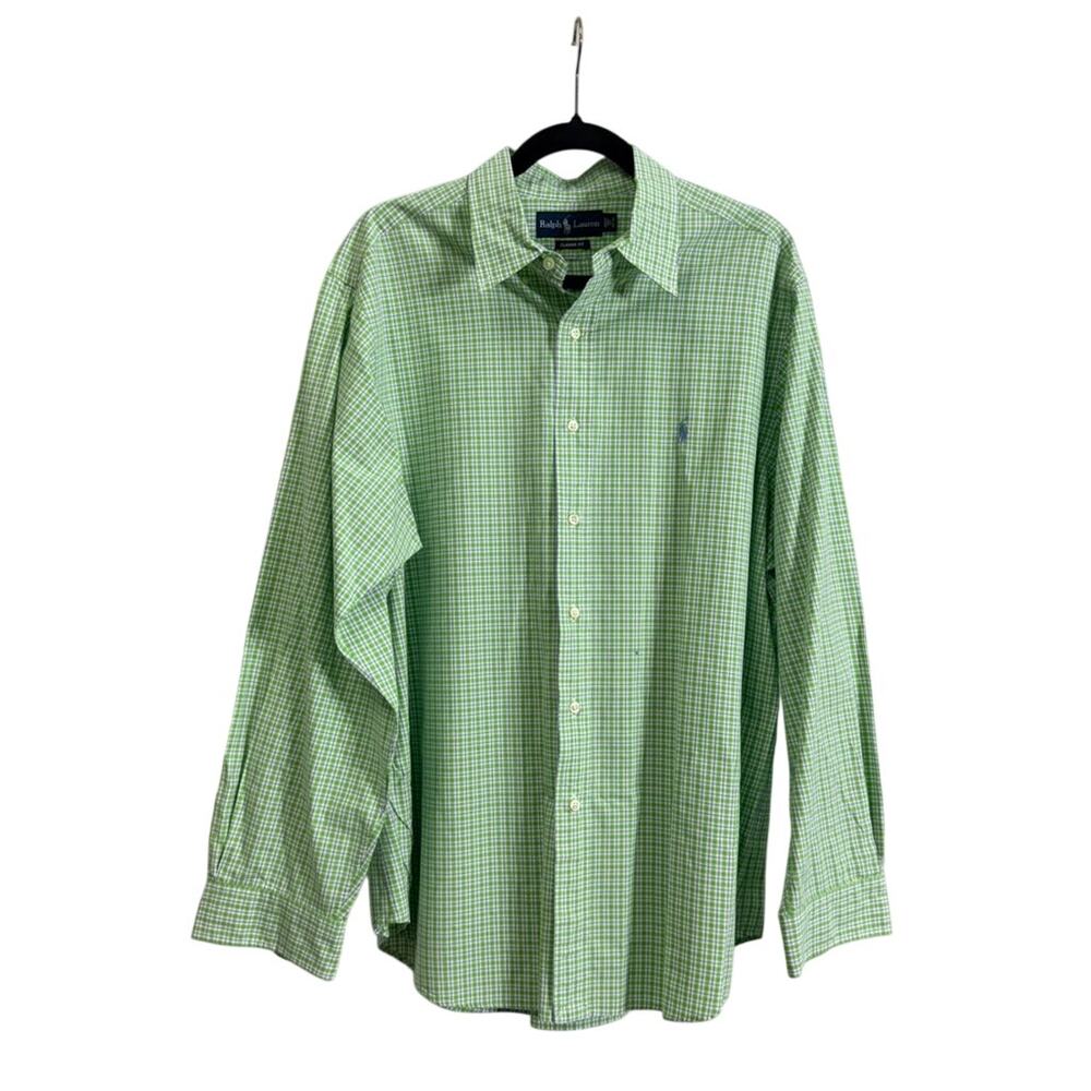 Men's Ralph Lauren Green & Blue Plaid Button Up - Classic Fit XL